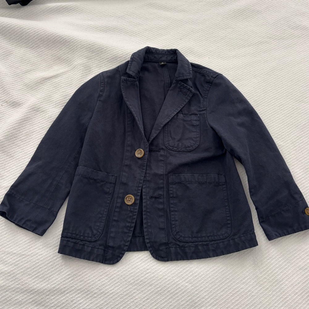 Crewcuts Boys' garment-dyed cotton-linen blend chino suit jacket